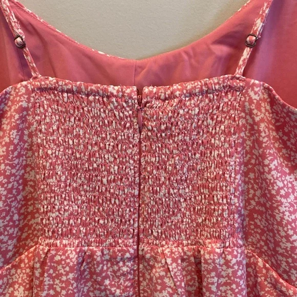 Abercrombie & Fitch Pink Dainty Floral Corset Midi Dress - Picture 6 of 7